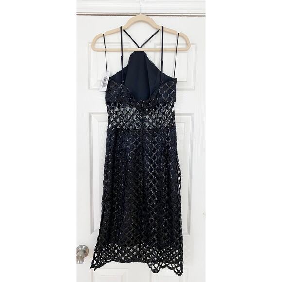 Ramy Brook Elegant Black Mesh Midi Dress - Picture 5 of 6